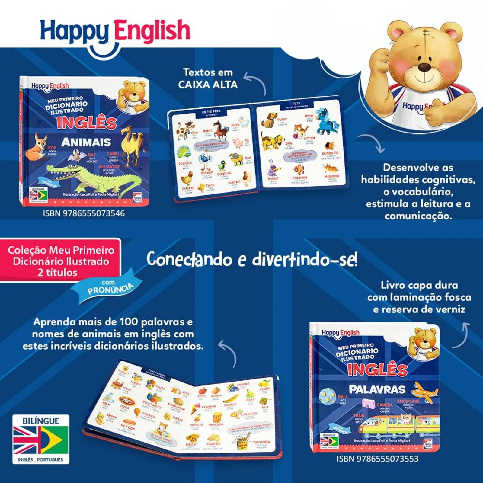 Minhas Primeiras 1001 Palavras Em Inglês | Cartilha Bilingue De A A Z + Aplicativo De Pronúncia Para Crianças - Capa Dura Premium - Imagem 2