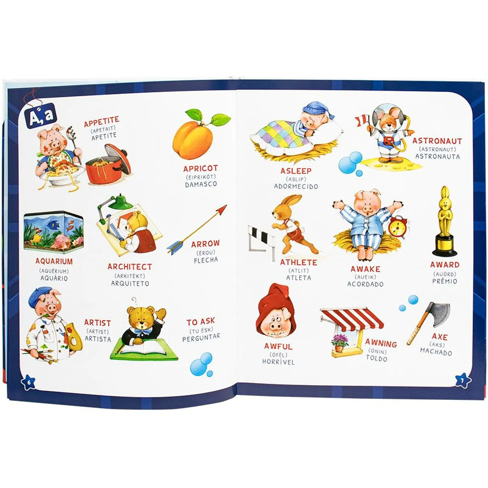 Livro Infantil Ilustrado Minhas Primeiras 1000 Palavras Em Inglês Capa Almofadada Premium - Imagem 5