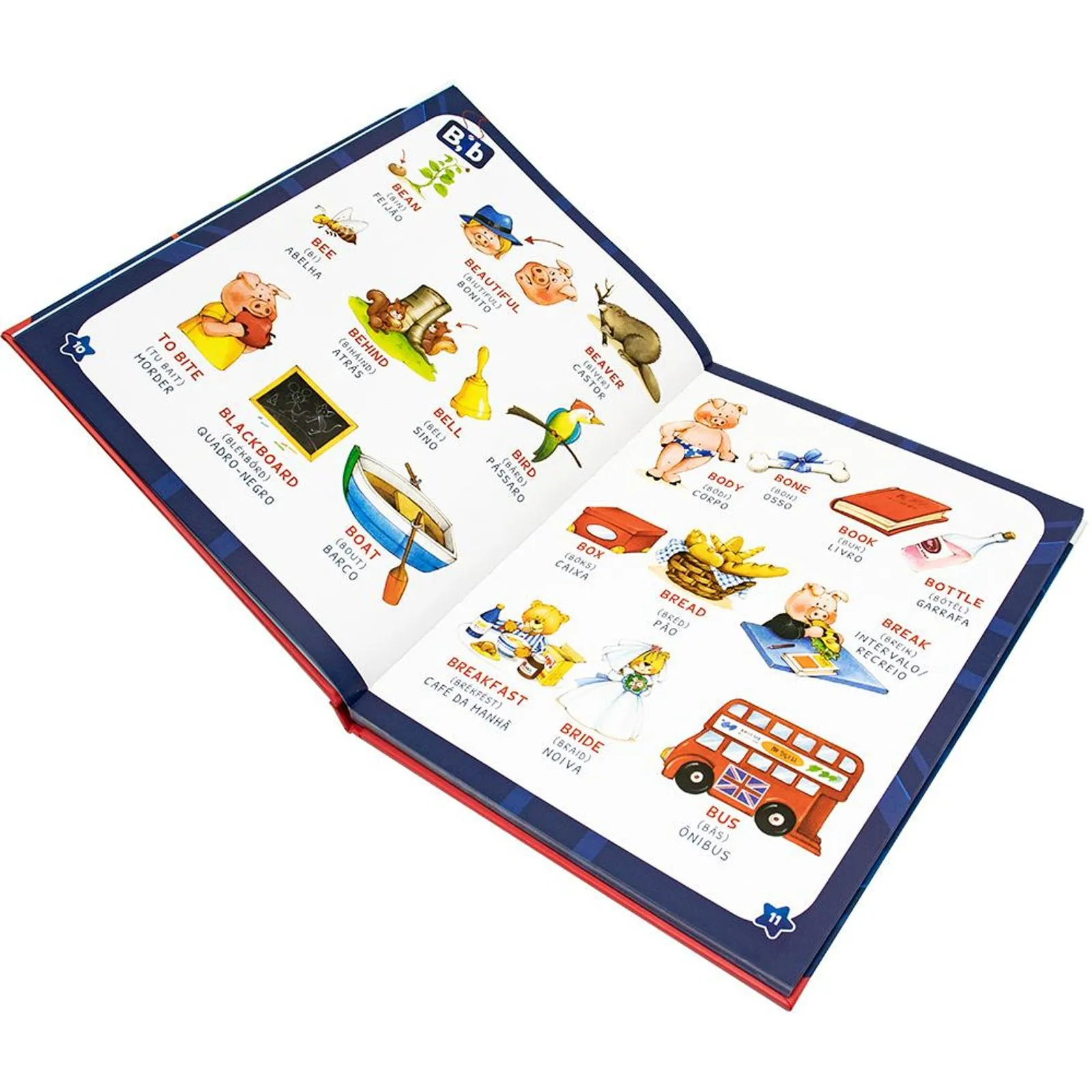 Livro Infantil Ilustrado Minhas Primeiras 1000 Palavras Em Inglês Capa Almofadada Premium - Imagem 3